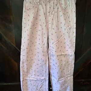 Old Navy Pink girls high rise baggy wide leg jeans